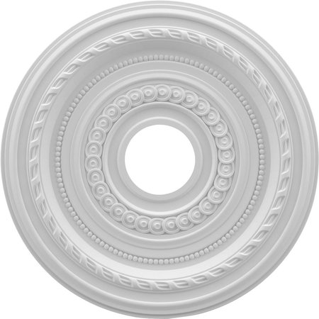 EKENA MILLWORK Cole Thermoformed PVC Ceiling Medallion (Fits Canopies up to 4 1/2"), 16"OD x 3 1/2"ID x 1"P CMP16CO